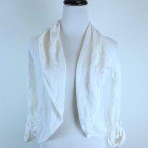 BANANA REPUBLIC heritage WHITE BOLERO shrug Cardigan XS linen cotton knit